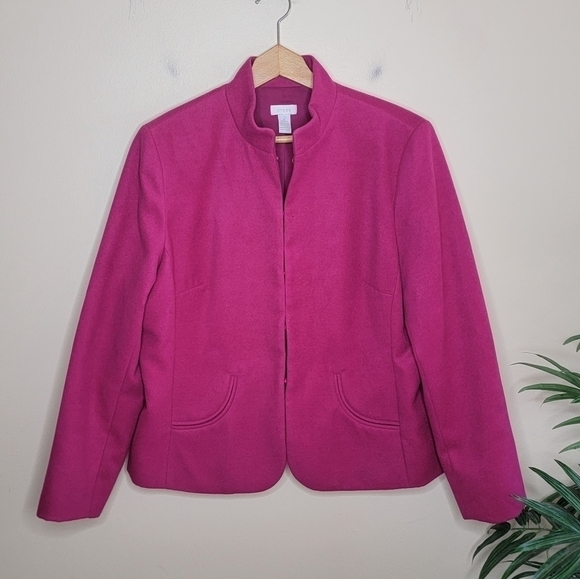 Chico's Jackets & Blazers - Chico's | Magenta Pink Soft Hook & Eye Closure Jacket